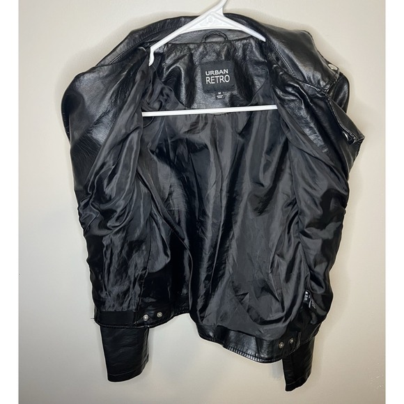 Urban Retro Faux Leather Floral Moto Jacket Women's Medium - Picture 5 of 10